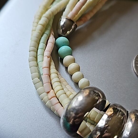 Vintage 26” 5 strand Pastel Seed bead Necklace with Screw latch. WOT - Picture 7 of 7
